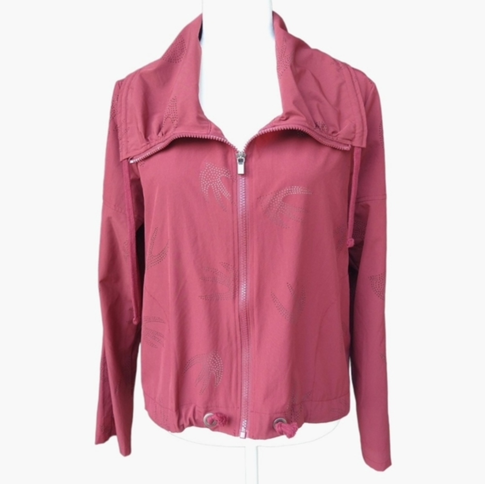 Nanette Lapore Play Cinnamon Ruched Swan Preforated lightweight Jacket Size S